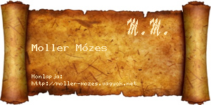 Moller Mózes névjegykártya